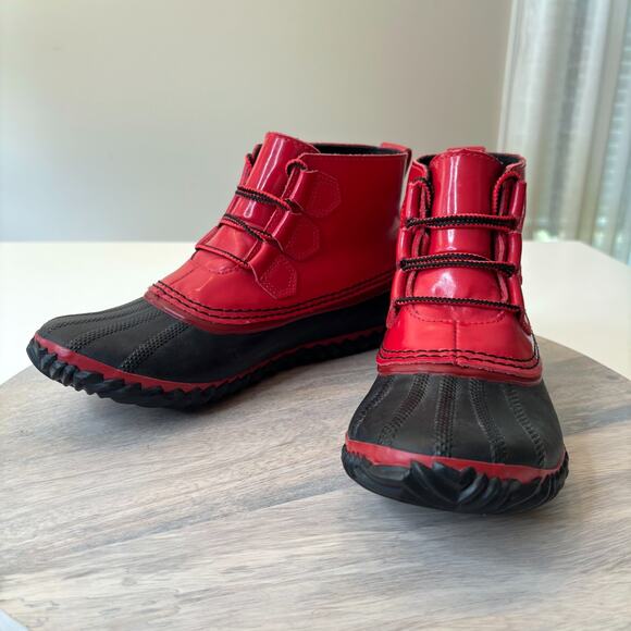 Sorel Women’s Red Duck Boots Waterproof NL2511-622 Lace Up Snow Winter Boot Sz 8 - Picture 1 of 10